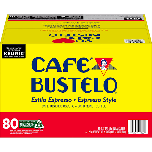 Café Bustelo, Espresso Style Dark Roast Coffee, Keurig K-Cup Pods (80ct.)