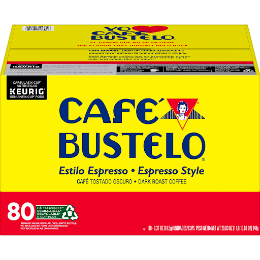 Café Bustelo, Espresso Style Dark Roast Coffee, Keurig K-Cup Pods (80ct.)