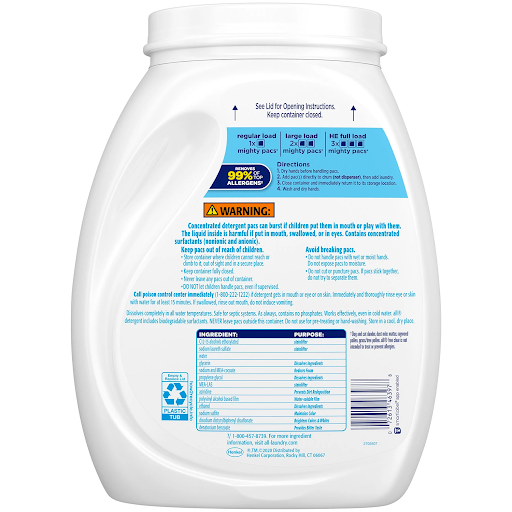 all Mighty Pacs Laundry Detergent, Free Clear for Sensitive Skin (120 ct.)